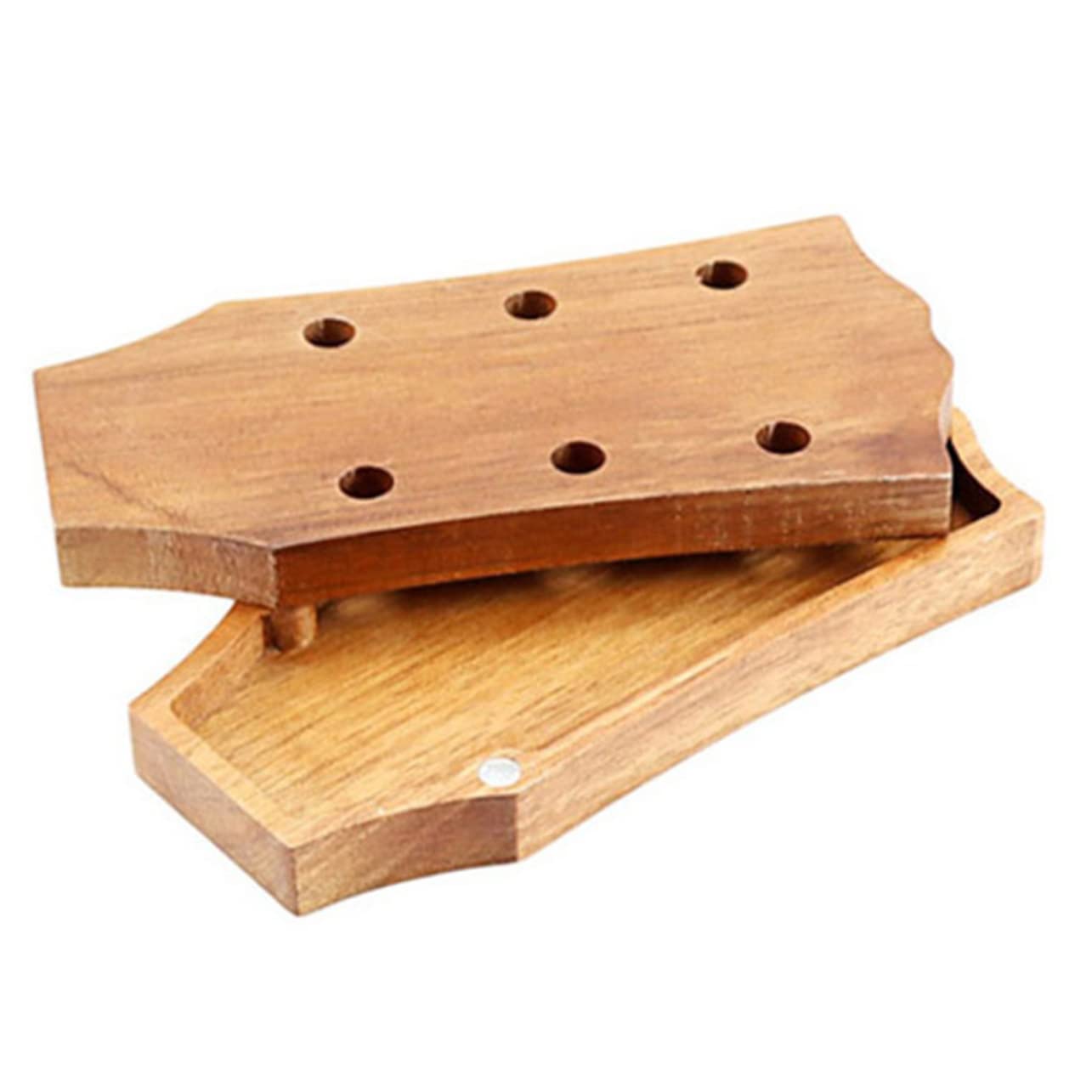 Kisangel Multi Use Wooden Guitar Pick Holder Box Compact Storage Case for Organizing Guitar Picks Durable Design for Easy Carrying and Protection present for Musicians