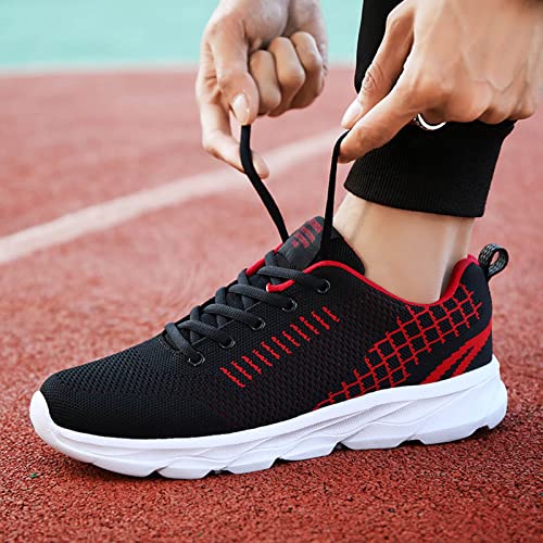 Yanzhenglip Women's Tennis Walking Shoes Sneakers Breathable Lightweight Casual Comfort Fashion Sneaker Size 6.511.5, Womens Shoes Sneakers Wide Lace Up Trendy White Sneakers for Women 2023 (Red, 9)4
