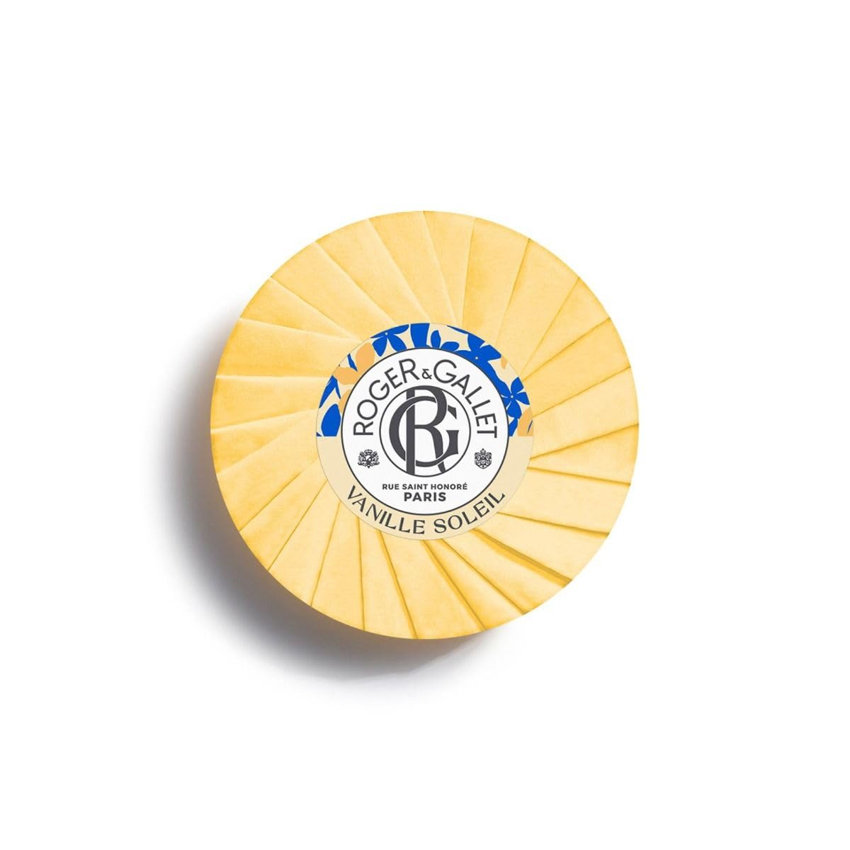 Roger & Gallet Vanilla Soleil Solid Soap 100g - A luxurious care soap with a warm vanilla fragrance for daily cleaning, made in traditional kettle manufacture since 1879.