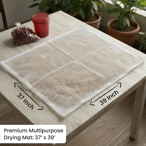 Image of Multipurpose Drying Mat for Papad, Chilli, Rice, Breathable Mesh Washable Reusable Foldable Lightweight Sun Drying Cloth