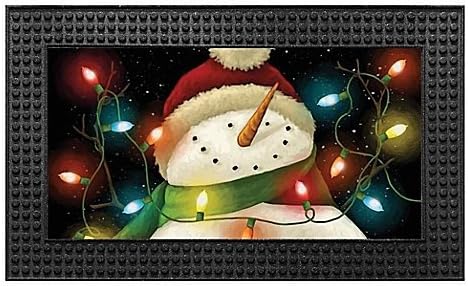 Light-Up 18-Inch x 30-Inch LED Snowman Door Mat