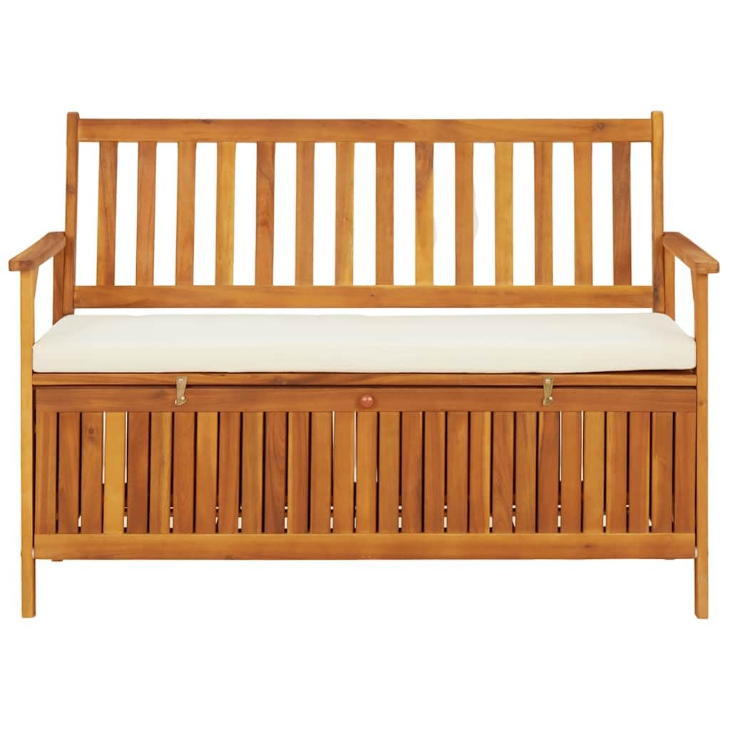 IKAYAA Gartenbank Holz mit Stauraum, Holzbank, Balkonbank,Sitzbank 120 x 63 x 84 cm