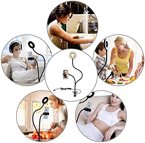 LED Selfie Ringlicht mit Handyhalter, 2 in 1 Webcam Licht Ringleuchte Halterung für Live Stream Make up, 3 Leuchtmodi… – Bild 8