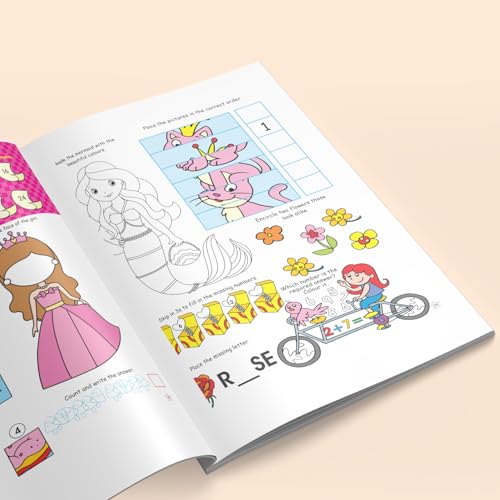 Image of 500 Activities to Keep You Busy- Gorgeous Girls - Little Kingdom Books | Activity Book For Kids 4+ Years Old | Adventures, Puzzles, Mazes, Mind Games ... [Jan 01, 2018] Little Kingdom Books