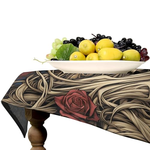 Nappe de table rectangulaire imprimée tête de mort pour cuisine