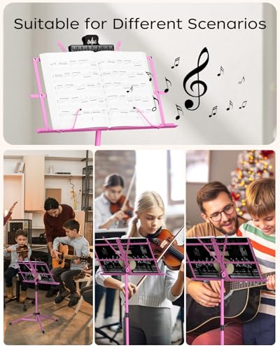 Image of K KASONIC Music Stand, 2 in 1 Folding Sheet Music & Book Stand With Bag