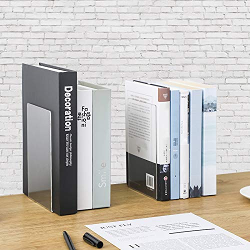 Image of Acrylic Book Ends 2 Pcs, Clear Bookends, Bookend Organizer for Shelves