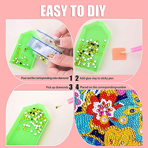 Zuyusut 4 Pack Cute Butterfly Flower Diamond Painting Kits For Kids Girls Ages 3-12 Art Crafts 5D Mosaic Gem Sticker Gems Paint Sets By Number Kits Gifts For Kids Girls For Home Office Wall Decor #TOP5