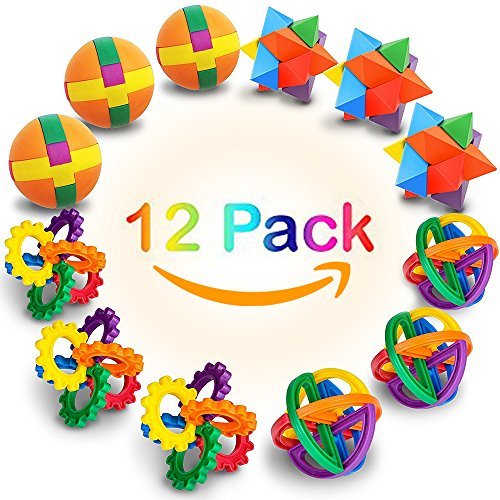 Plastic Puzzle Balls 12 Pack Multicolor Fun Kids Attracting Game