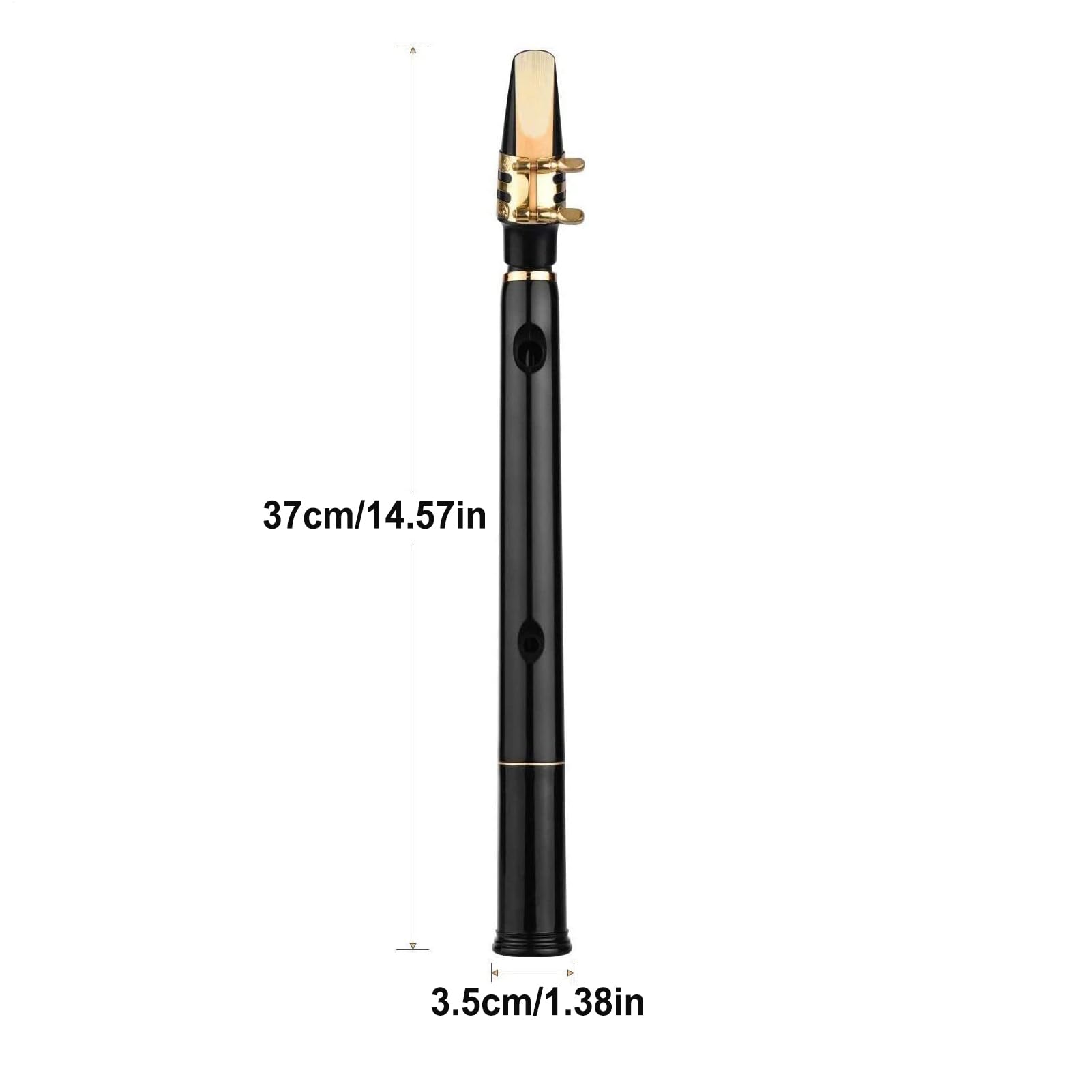 Saxo de viaje, saxofón de viaje Clave C de 8 hoyos Saxofón portátil | Instrumento de viento de madera para niños Amateurs Amateurs Music Lovers, herramienta de práctica compacta con juncos y