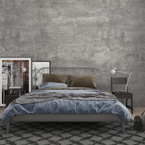 24"×354" 3D Wide Concrete Wallpaper Peel and Stick Light Grey