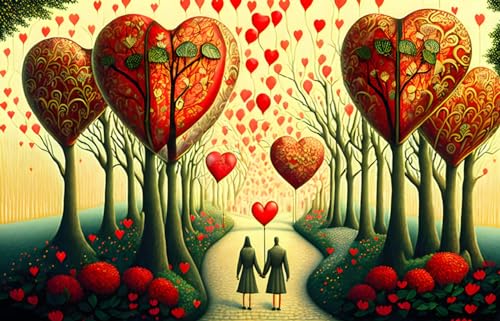 Toile murale salon Lovers Lane 50x70cm couple décoration