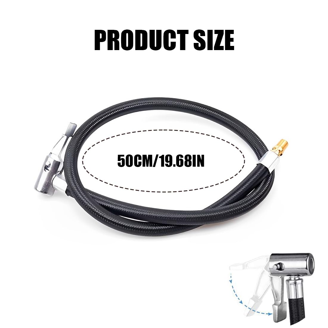 TNSRAY Kit D'extension De Valve De 50 Cm, Tuyau De Gonflage De Pneu, Adaptateur De