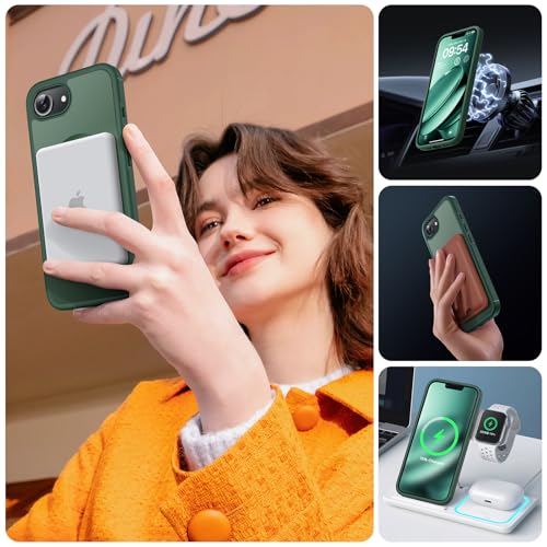Image of TOCOL for iPhone 17e Case, Compatible with Magsafe, Military Drop Protection, Slim Translucent Matte Shockproof for iPhone 17 e Case 6.1 inch (Alpine Green)