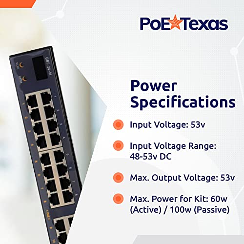 Poe Texas - 24 Port 802.3Bt Managed Poe Injector - Network Power Over Ethernet Gigabit Injector Poe Adapter With App & Web Control - 80 Watts Per Port For Smart Lighting, Ptz & Ndi Cameras And More #TOP3