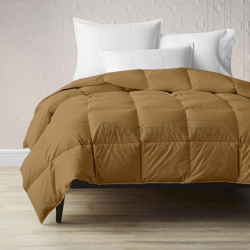 Image of Down Blanket, Extra Lightweight Summer Comforter for Double Bed | 100 GSM Ac Comforter Super Soft Fluffy ComforterDouble Bed Comforter | Dohar | Duvets |Soft Microfiber Fabric (100 GSM, Taupe)