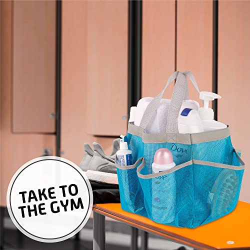 7 Pocket Shower Caddy Tote, Blue - Keep Your Shower Essentials Within Easy Reach. Shower Caddies Are Perfect For College Dorms, Gym, Shower, Swimming And Travel. Mesh Allows Water To Drain Easily. #TOP3