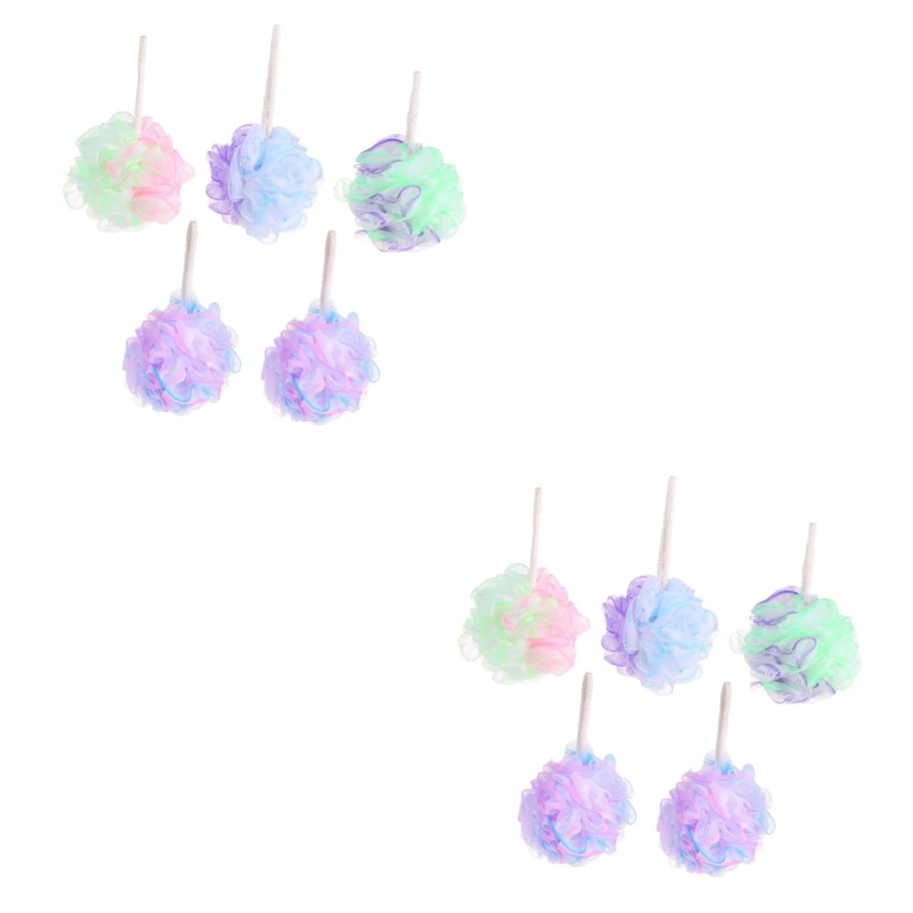 Healeved 10pezzi Spugne Da Bagno Mesh Per Accessori Per Corpo Per Uomini e Donne Morbide e Esfolianti Per Ogni Età Colori Misti