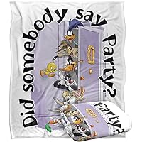 WB 100: Blanket, 152 x 127 cm Looney Tunes Friends Party Silky