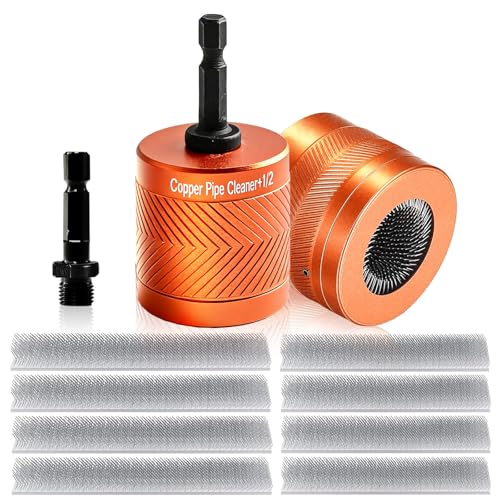 Brosse de nettoyage de tube de cuivre pour perceuse avec kit ébavureur plomberie