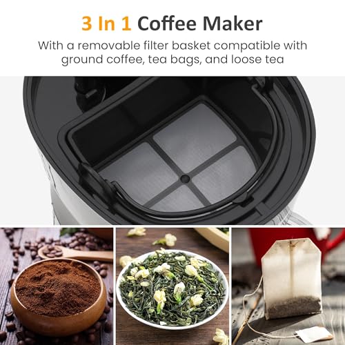 SUNVIVIPRO Cold Brew Coffee Maker with Reusable Coffee Filter and Insulated Pitcher, 20 Oz Iced Tea Maker for Ground Coffee, Single Serve Machine for Home, Strength Control for Flavor, Black
