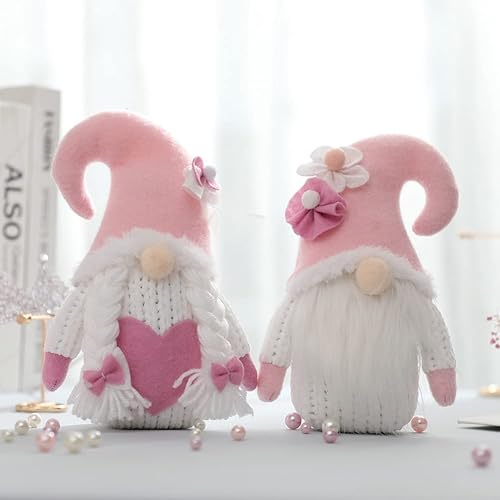 Miniatura 9 de Ochine Decoración de peluche de gnomo para el día de San Valentín decoración del día de San Valentín hecho a mano elfo escandinavo Tomte sueco San