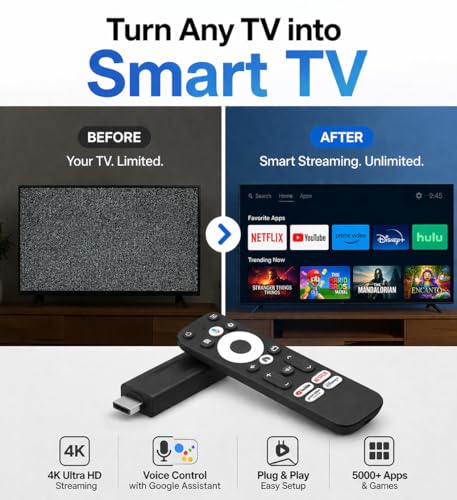 Image of Android TV Stick 4K with Voice Remote | Smart Streaming Device HDMI