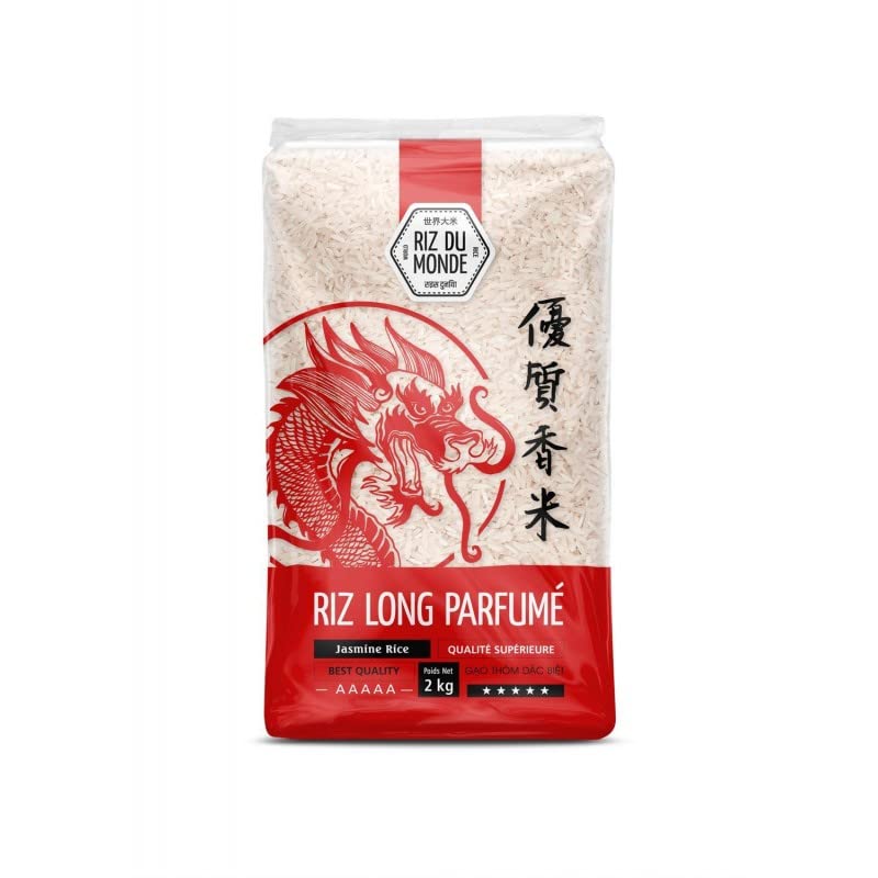 Arroz Mundial – Arroz largo, fragante dragón, 2 kg – dos artículos