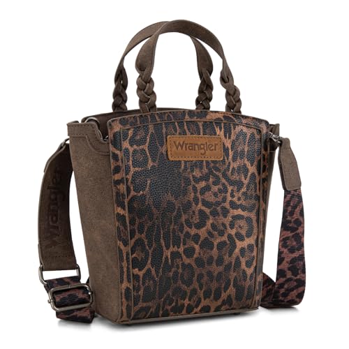 Wrangler Purse for Women Leopard Crossbody Bags Small Cheetah Print Top-Handle Shoulder Bag for Everyday Travel Casual Use WG-HB-296-8014CF