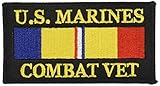 EagleEmblems PM1296 Patch-USMC,Combat Veteran (1.75x4.25'')