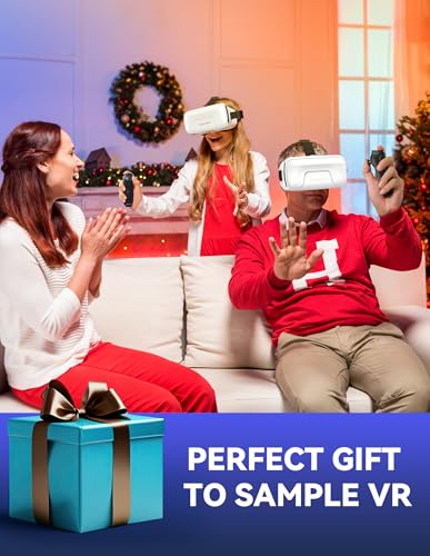 Image of TECKNET VR Headset for Phone with Controller, Virtual Reality Headsets with HD 110FOV Anti-Blue Light Lenses & Adjustable Gears, 3D VR Headset for Kids Compatible iPhone Samsung Android 4.7-7.2 inch