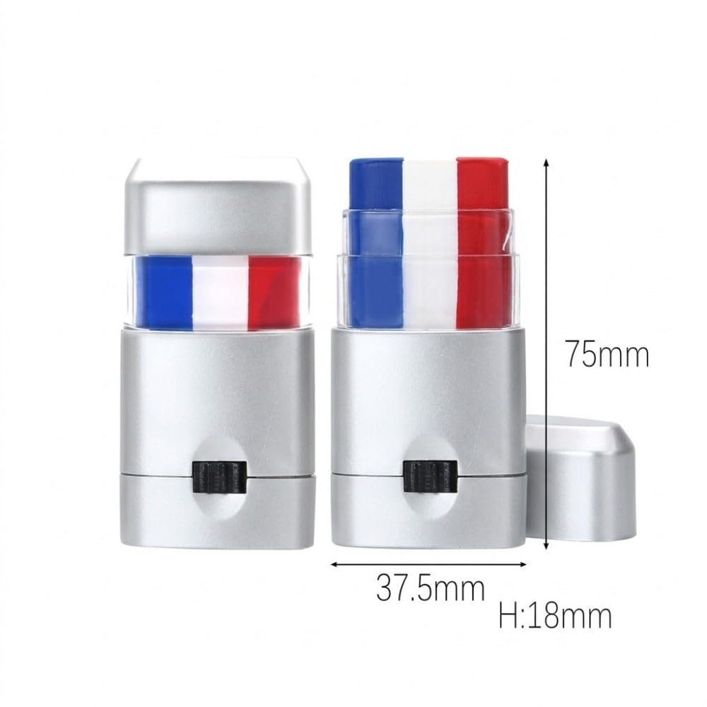 2x Crayons Maquillage Drapeau France, Bleu-Blanc-Rouge pour Football Euro Monde 2026, Idéal Carnaval, Halloween, Marche des Fiertés & Festivals de Couleurs, Peinture Visage Facile