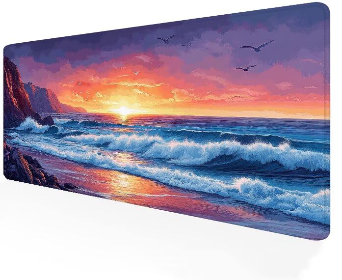 Tapis de Souris Gamer XXL Grand Tapis Souris Plage pour PC et Bureau