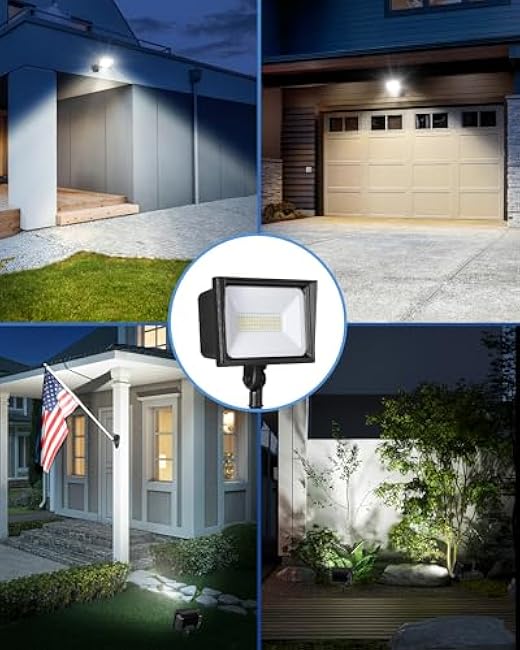 DEWENWILS 65W LED Flood Light Outdoor with Knuckle Mount, 6670 LM Super Bright IP65 Waterproof LED Security Flood Light, 5000K Daylight for Landscape, Garden, Yard, Garage,Driveway UL Listed