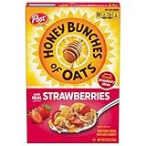 Post Honey Bunches of Oats with Strawberries Breakfast Cereal, Honey Oats and Strawberry Cereal, 11 OZ Box