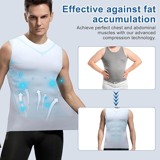 Vitaboost - Maglia a compressione da uomo, a maniche corte, per allenamento e allenamento, per palestra e corsa, traspirante, abbigliamento sportivo
