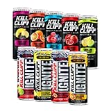 KILL CLIFF Recovery & Ignite Clean Energy Drinks | Electrolytes & B Vitamins | Natural Energy Drinks | Zero Sugar | Keto | 12 Pack (Sampler Pack 2)