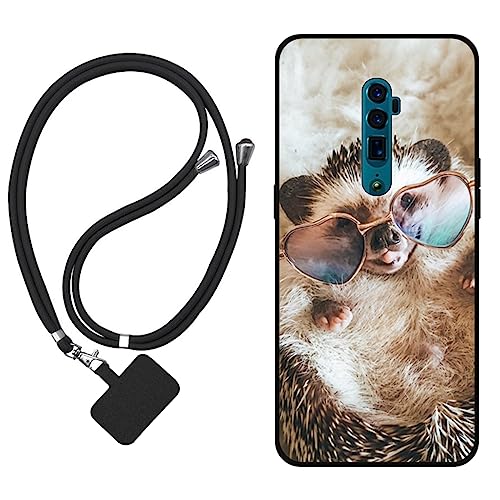 Sunrive Funda Compatible con OPPO Reno 10x Zoom,Slim Fit Gel Mate Carcasa Case Bumper de Impactos y Anti-Arañazos Espalda Cover (Erizo)+1 X Correa Universal