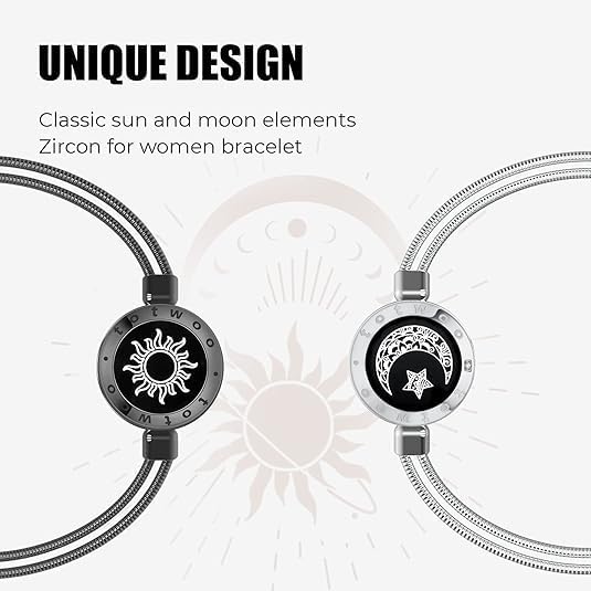 TOTWOO Long Distance Touch Bracelets for Couples, Smart Light & Vibration Love Jewelry, Long Distance Valentines Day Gifts for Him Her Women Men, One-to-One Bluetooth Pairing via App - Image 4
