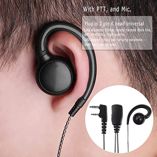 Image of Swivel Earpiece Earhook with Mic and PTT for Kenwood 2 Way Radio Walkie