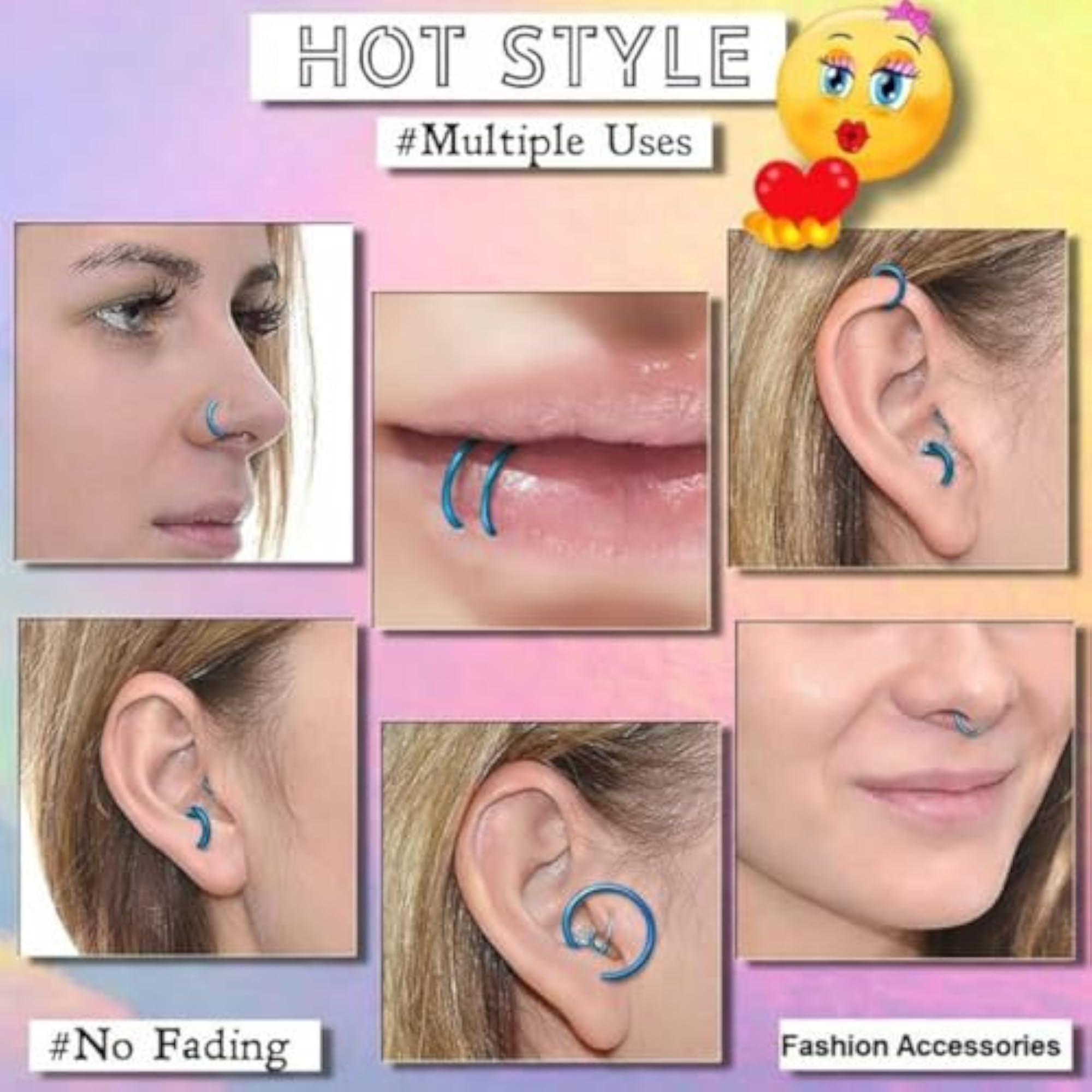 Women's Turquoise Blue Nose Ring Hoop