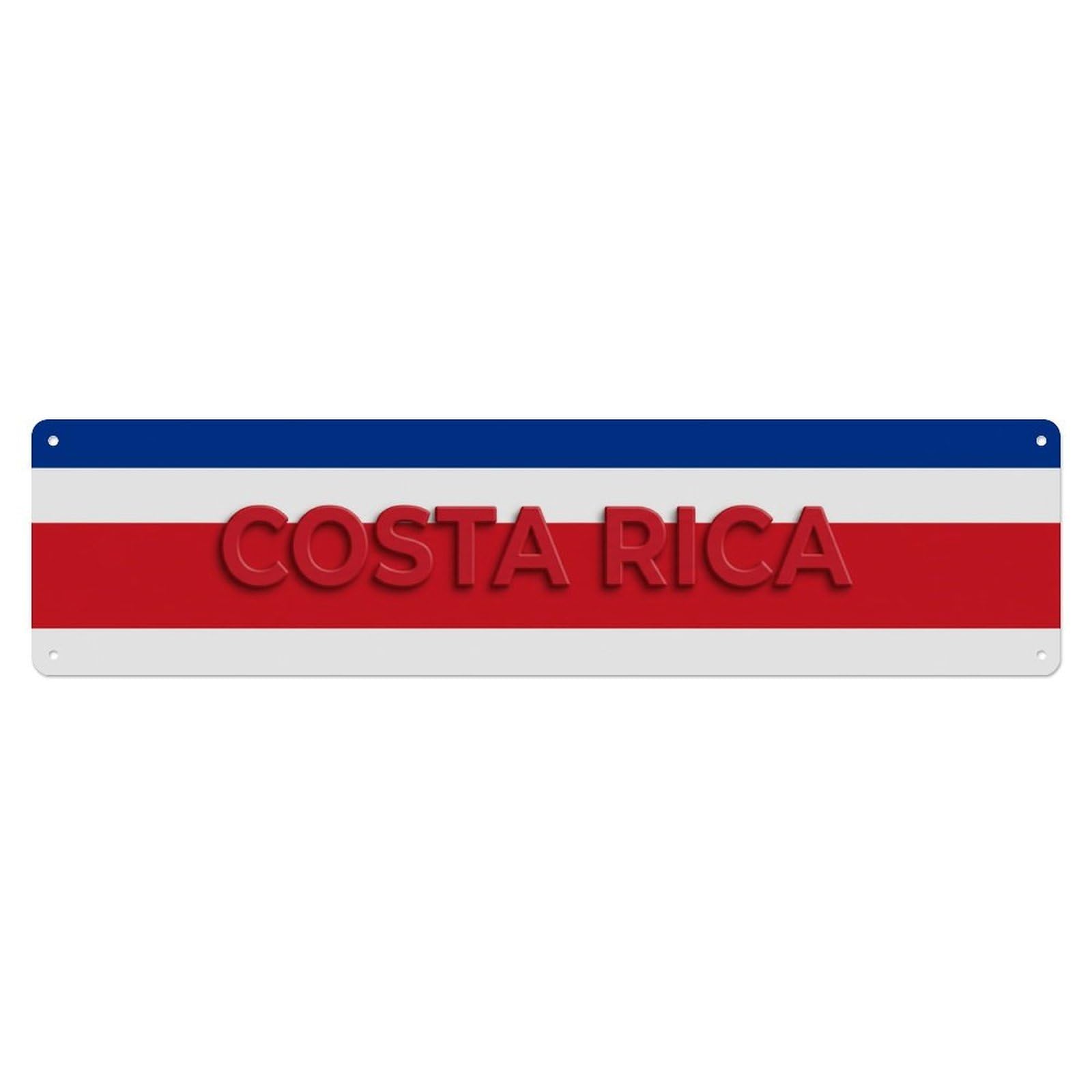 Vintage Costa Rica Flag Pattern Metal Tin Sign