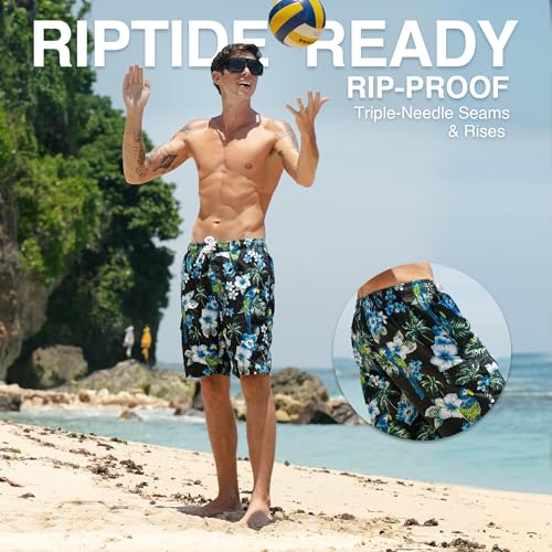 Image of Kanu Surf Men's Big Viper Extended Size Stripe Swim Trunk