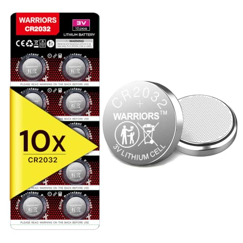 Warriors 10X Pila CR2032 3V 240mAh Litio Botón