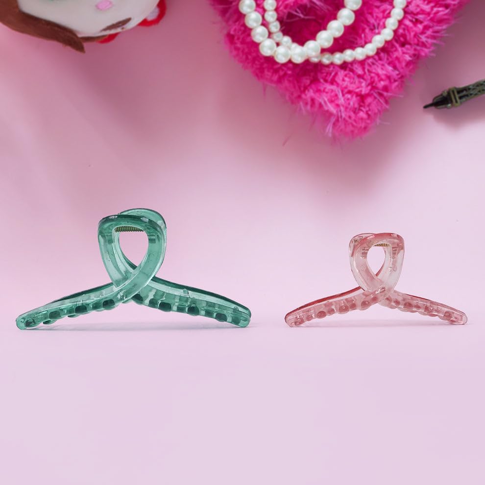 Image of Hair Clutcher Clips for Women and Womens, Mixed Design Multicolor Strong Grip Plastic Hair Claw Accessories for Daily Hair Styling, Pack of 12 Pieces