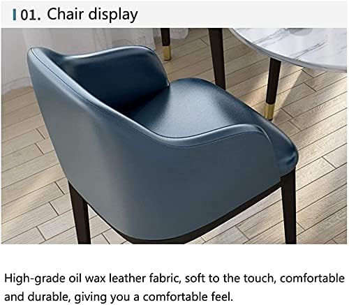 1 Table and 3 Chairs Exhibition Hall PU Leather Chair 80cm Round Table Hotel Balcony Bedroom Corridor Clothing Store (Color : Brown) (Multi)