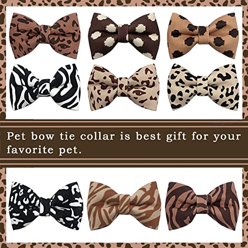 Jpgdn 10Pcs/Pack Dog Bow Tie Attachments Slide Charms Neck Bows With Elastic Band Animal Leopard Zebra Dots Plaid Print Detachable Bowtie For Small Boy Cat Dog Puppy Rabbit Grooming Accessories #TOP4