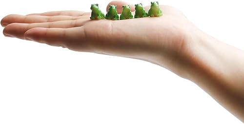 Miniatura 7 de Exasinine 50 piezas de mini ranas de resina verde rana miniatura animales modelo jardín de hadas, paisaje de musgo en miniatura, bricolaje,