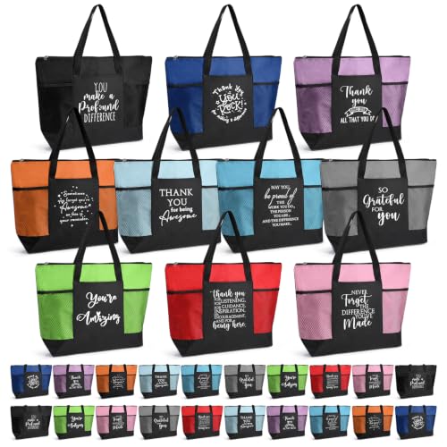 Image of Paterr 10 /20 /30 Pcs ThankYou Tote Bag Bulk for Women | Appreciation Gifts to Housekeeping Week Employee Nurse Coworker Medical Assistant,Inspirational Quotes Print, Mesh Reusable
