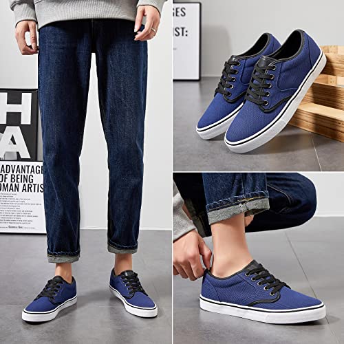 Yageyan Mens White Shoes Men Casual Shoes Black Low Top Fashion Sneakers Walking Shoes For Men(Navy11) #TOP2
